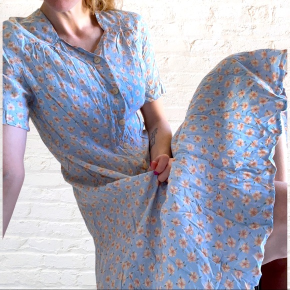 Vintage Dresses & Skirts - EASTEX 1970’s Stunning vintage floral summer midi dress 12/14